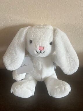 Hallmark White Plush Bunny with Pink Nose and Black Eyes